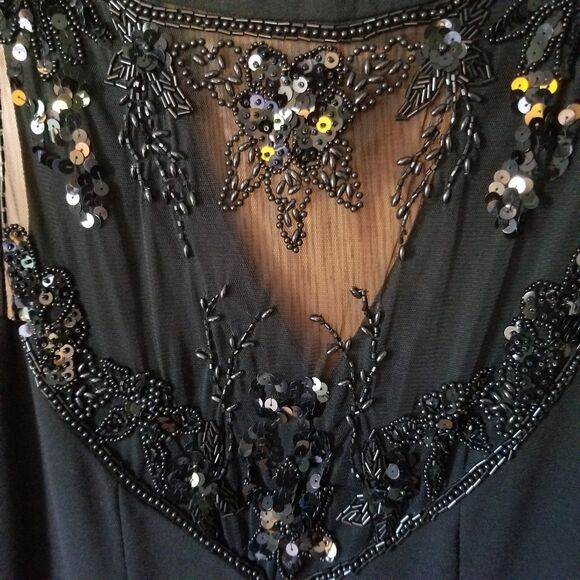 CDC Evening Caren Desiree Company evening dress button down front sequined back - Picture 4 of 15